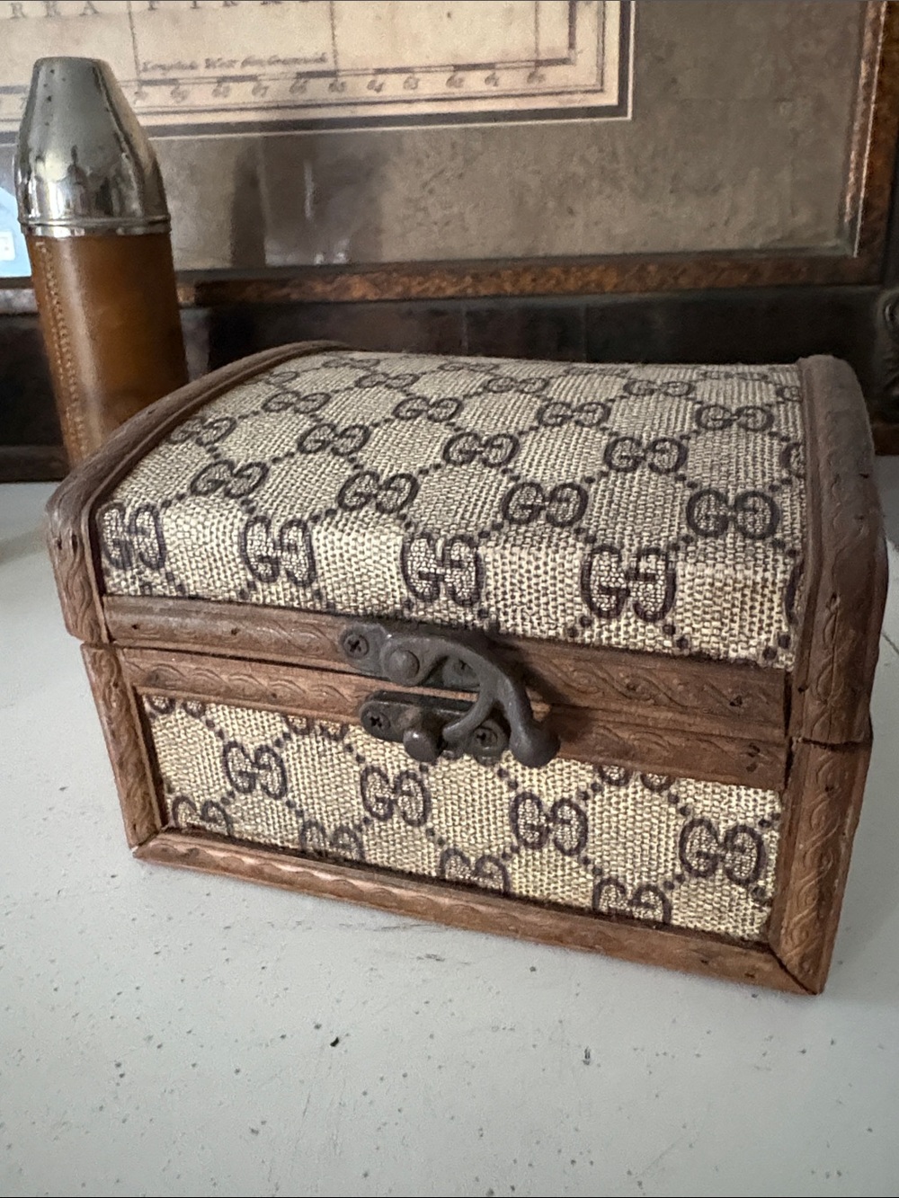 Gucci Beige and Brown GG Canvas Decorative Jewelry/treasure Box